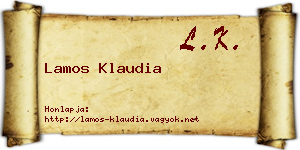 Lamos Klaudia névjegykártya